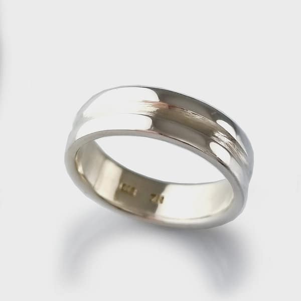 RG ss423 Hand finished Sterling Silver 'GROOVE' ring PLAIN Size R.5