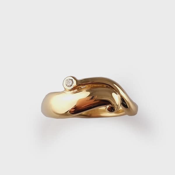 RG 9Y216 9ct YELLOW gold " EMBRACE " ring Gold Size O