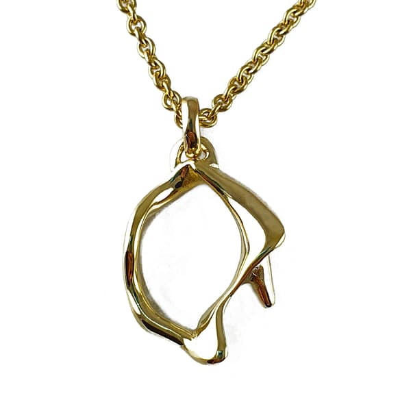 PD9Y99 Gold Totorere Shell Link pendant - heavy, excludes chain PENDANT ONLY