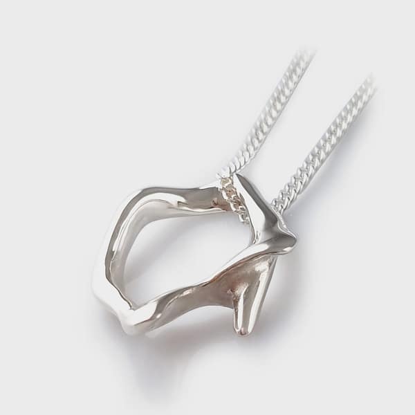 PD-ss99 Sterling silver '' Totorere Shell link'' (heavy) slider pendant & chain