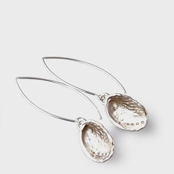 ER ss516 Sterling silver baby Paua shells on LONG hook
