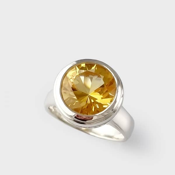 RG -12MMAA544   Sterling silver 'SUNBURST' golden Citrine cocktail ring  Size R.5