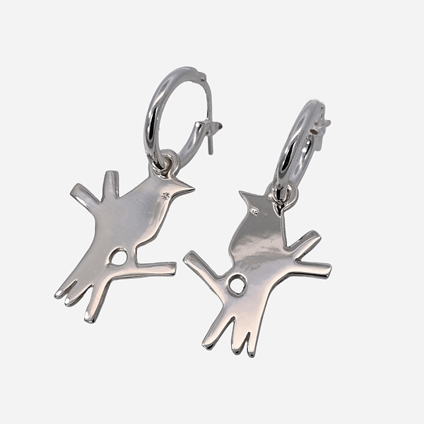 ER ss670 Sterling silver TUI silhouette earrings HOOP