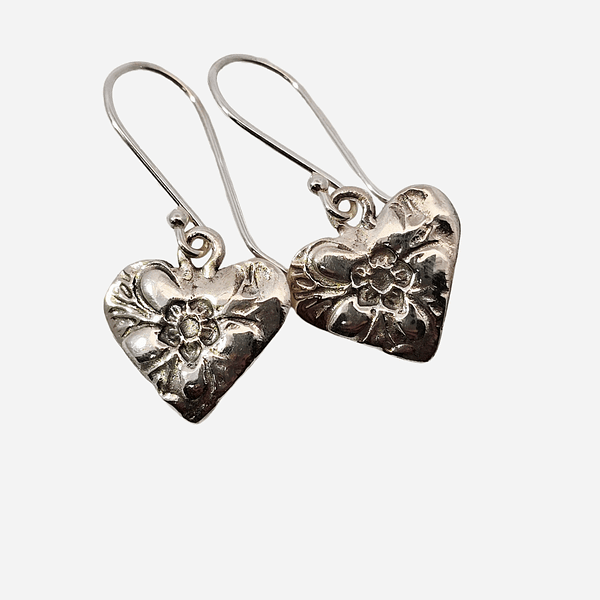 ER ss554 Sterling silver Floral hearts hook med