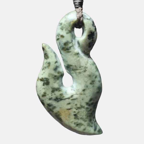 NZ Pounamu Stylised hei Matau - hook pendant